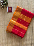 Crimson Red Maheshwari Handloom Silk Cotton Saree