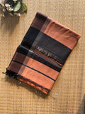 Leher Peach Maheshwari silk and cotton Saree